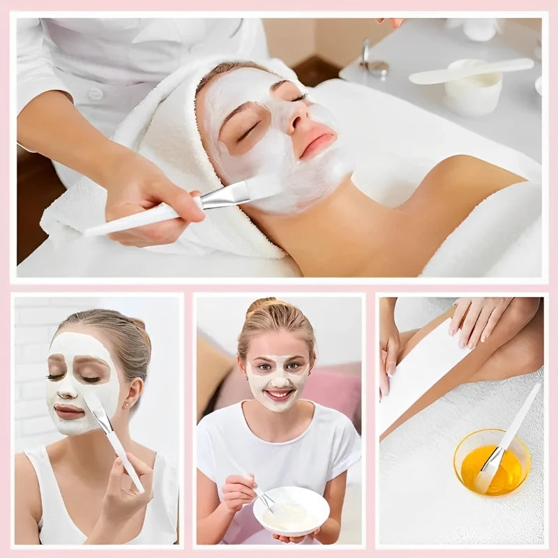 12/6/2pcs Facial Mask Brushes Set Face-Mask Applicator Soft Facial Application Brush with Clear Plastic Handle for Skin Care