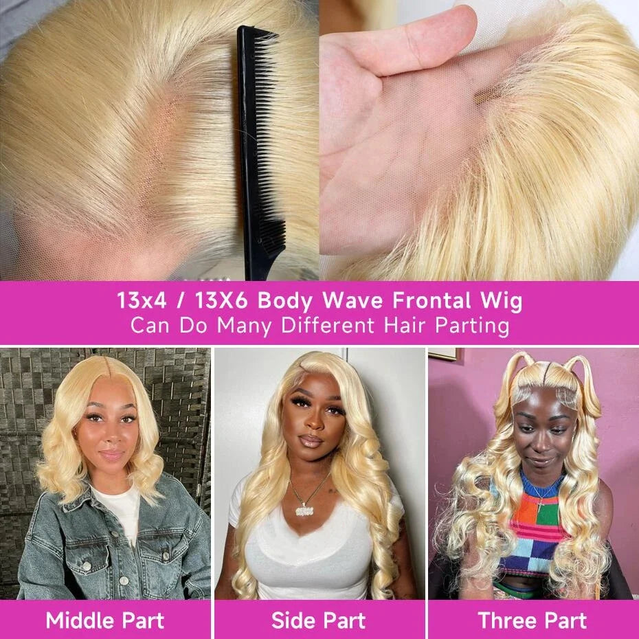 250% Lace Frontal Wig 613 Blonde 13x4 13x6 Body Wave Lace Front Wig Preplucked Brazilian Lace Front Human Hair Wig 28 32 38 Inch