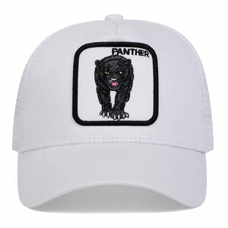 Unisex Leopard Embroidery Baseball Net Caps Spring and Summer Outdoor Adjustable Casual Hats Sunscreen Hat