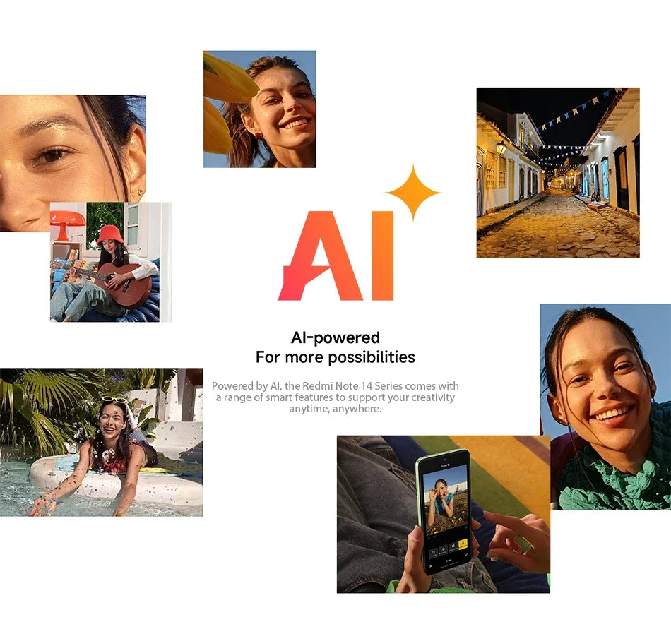 Xiaomi Redmi Note 14 Global Version MediaTek Helio G99-Ultra 108MP AI Camera 6.67" AMOLED 120Hz Display 5500mAh