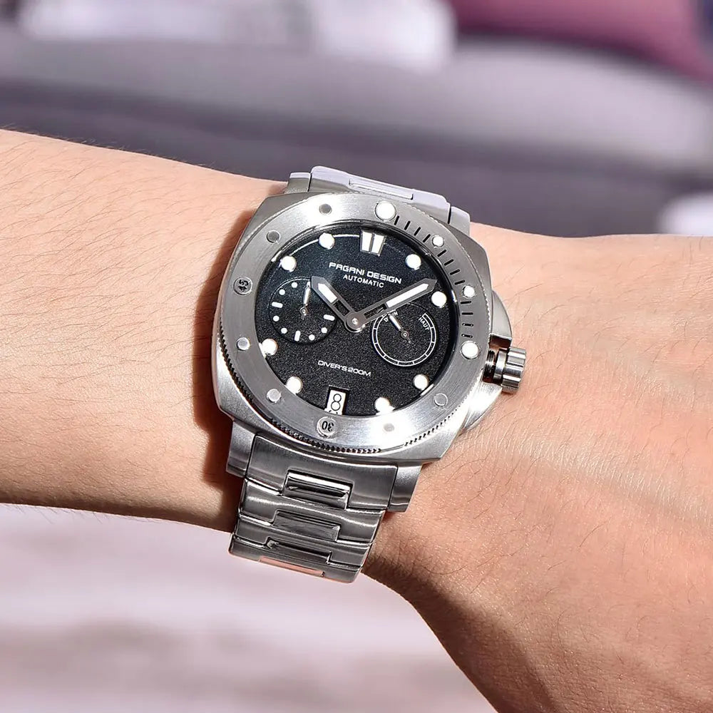 PAGANI Design New Men Automatic Mechanical Watches Diver Watch For Top Brand Luxury 200M Waterproof AR Sapphire Watch for Men