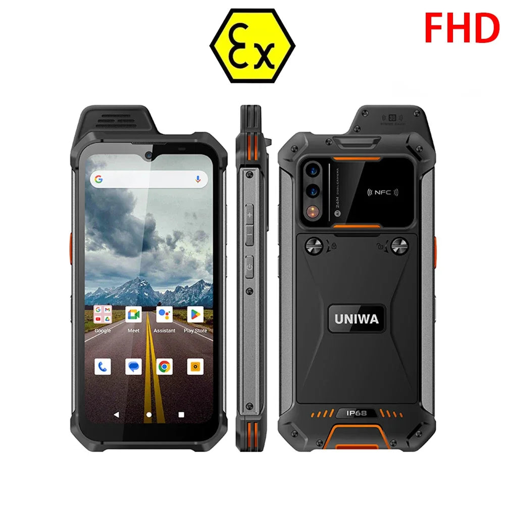 UNIWA W999 ATEX Explosion Rugged Smartphone Waterproof Walkie Talkie Helio G99 8GB+128GB 6.3“ FHD 4400mAh Andriod 13 Cell Phone