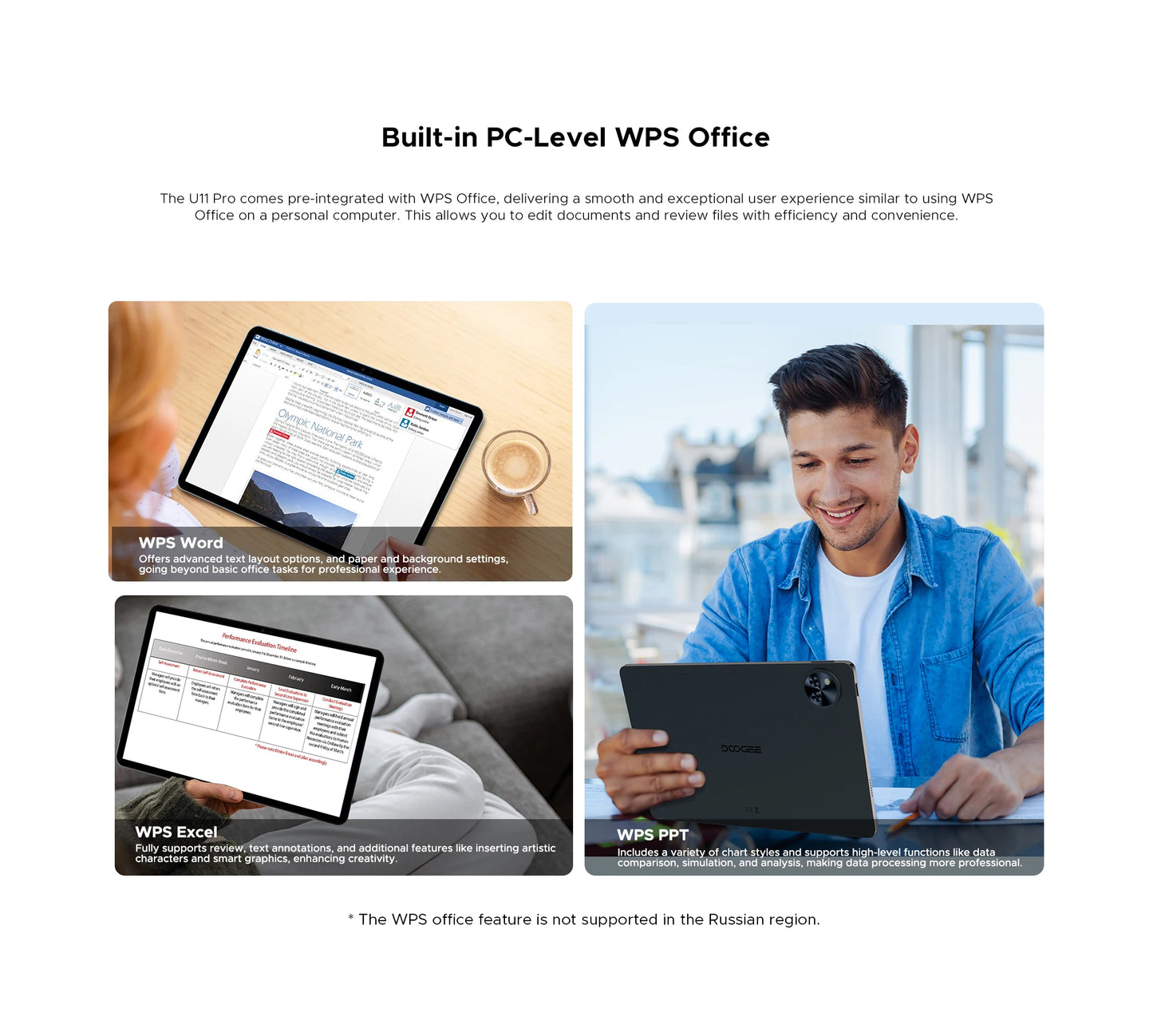 Global Version DOOGEE U11 Pro Android 15 Tablet PC 11 inch Ultra-clear 90Hz Display 30GB(6 + 24) 256GB 8580mAh Battery Tablet