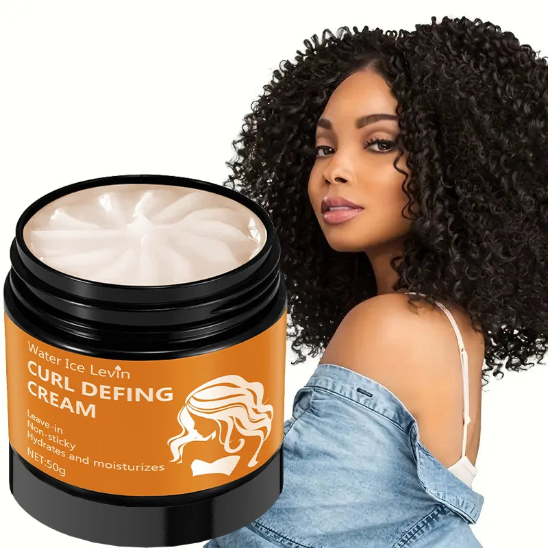 50g Black Castor Oil Curly Hair Styling Cream - Moisturizing Hair Styling Cream Suitable for Normal Hair, Men and Women, Easy to Use and Carry with Plant Formulas