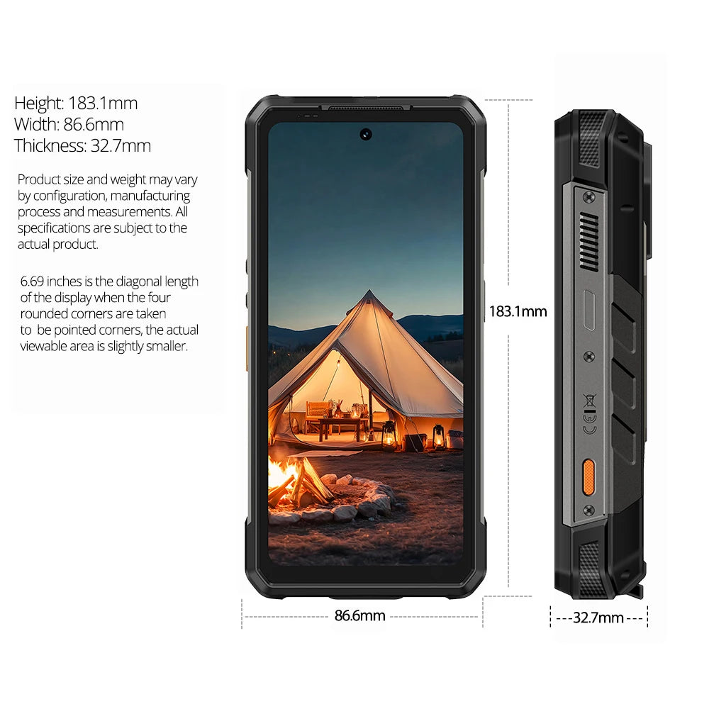 【World Premiere】Ulefone Armor 34 Pro 5G AI Rugged Phone 25500mAh Up to 32GB+512GB Built-in Projector 120Hz 6.95" NFC Smartphone
