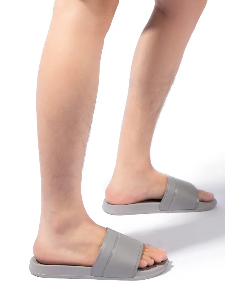 2024 New Summer Men's Solid Home Slides Casual Non Slip Open Toe Slides For Indoor Walking And Bathroom Shower