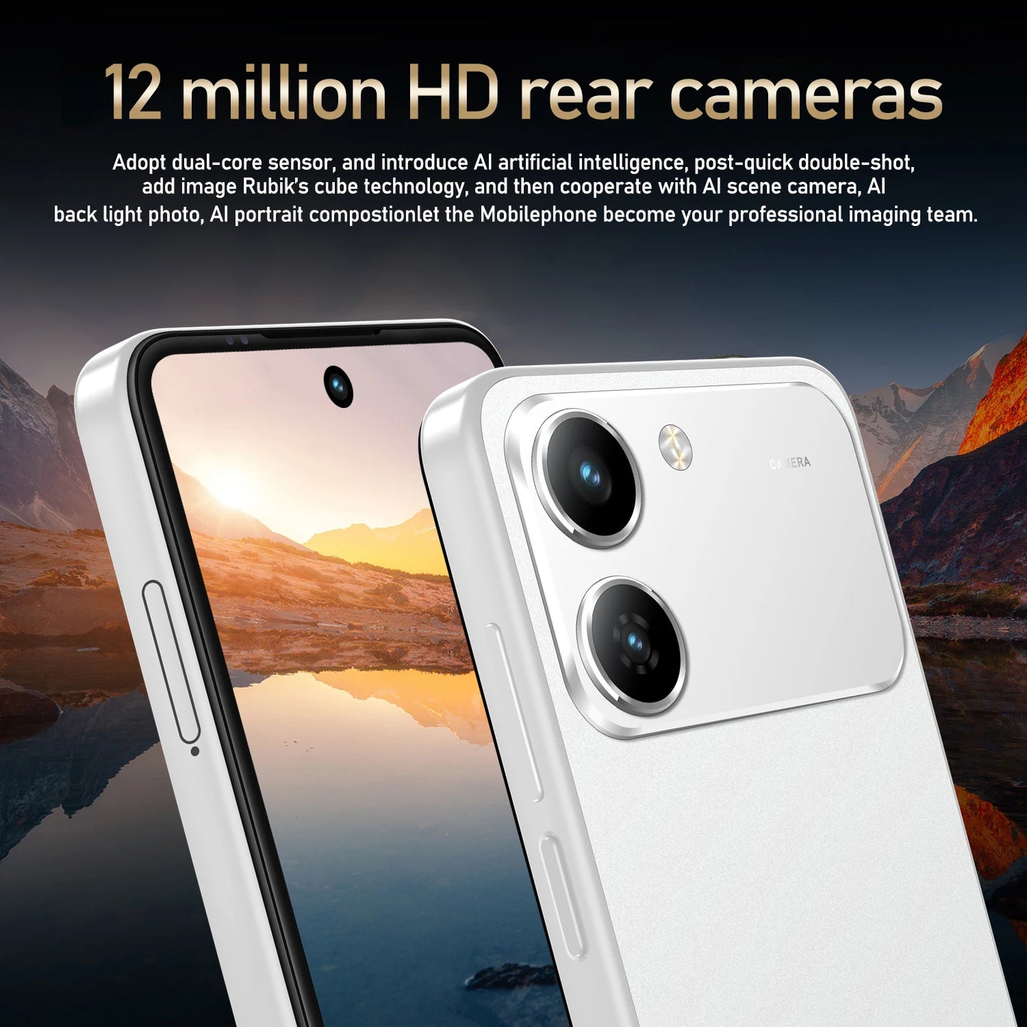 Global Version Smartphone 8GB+256GB 4G Smartphone, 5.3" Cellphone LCD 60Hz Display, 12MP Camera, 4100mAh Battery HD Camera, WiFi