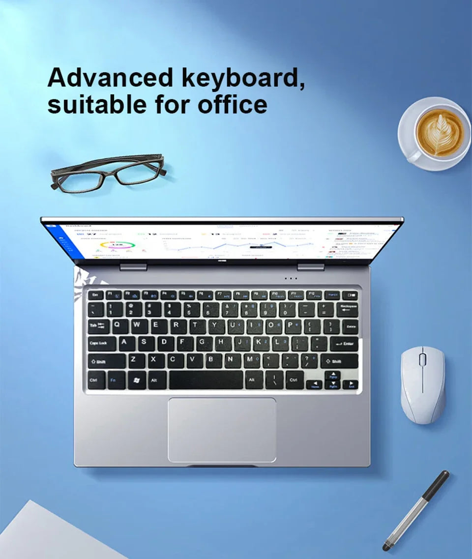 2 in 1 mini Laptop Computer Portable Touch Screen 11.6" Intel N4020 8GB 512GB Windows 11 Pro Office Learning Tablet PC Notebook