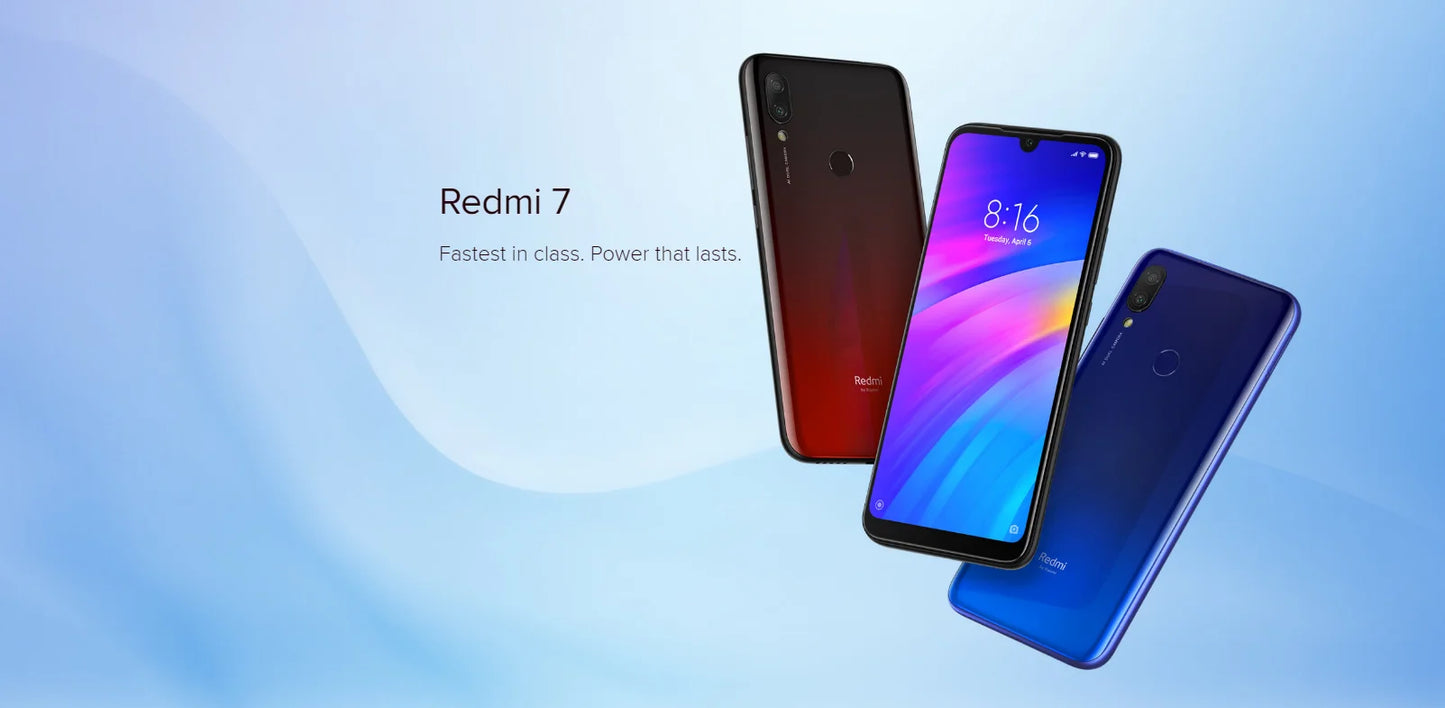 Xiaomi Redmi 7 Cellphone with Phone Case, Dual SIM Solt Cellphone Android Cell Phone Dual Camera used phone