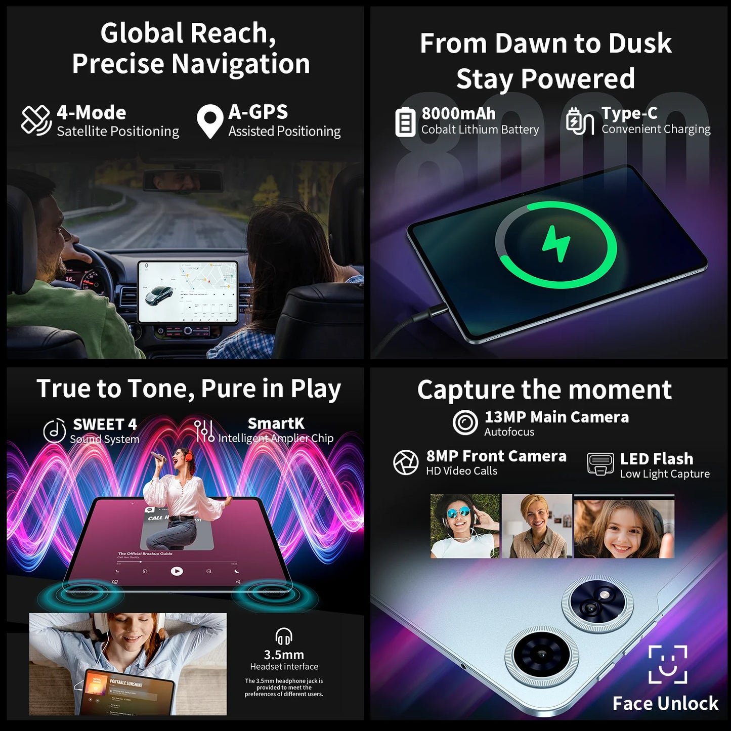 Teclast T60 Plus Tablet 12" 90Hz 2K Display Android 14 MTK G88 Octa-Core Max 16GB RAM 128GB ROM Widevine L1 4G LTE GPS 8000mAh