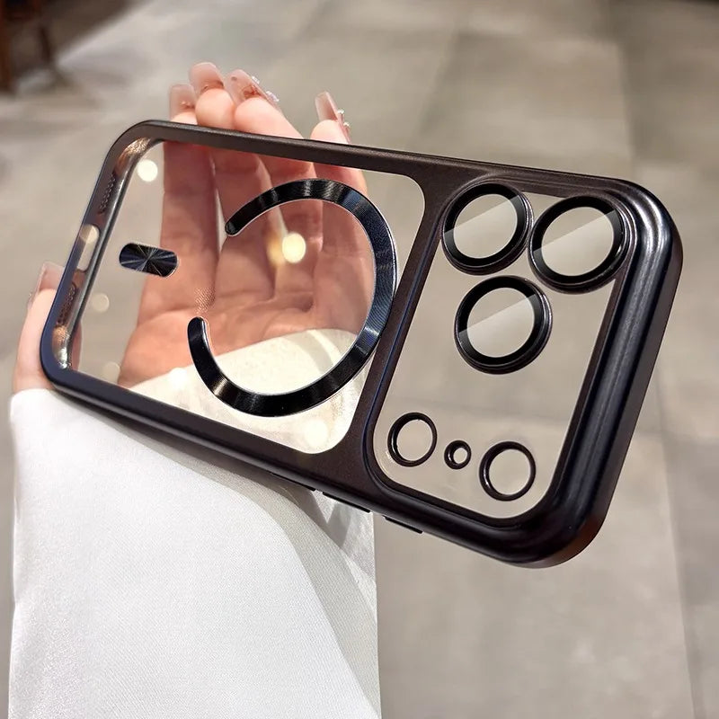 17ProMax Cases Original Soft Magsafe Case for iPhone 17 Pro Max iPhone17 ProMax Transparent Lens Film Wireless Charging Cover