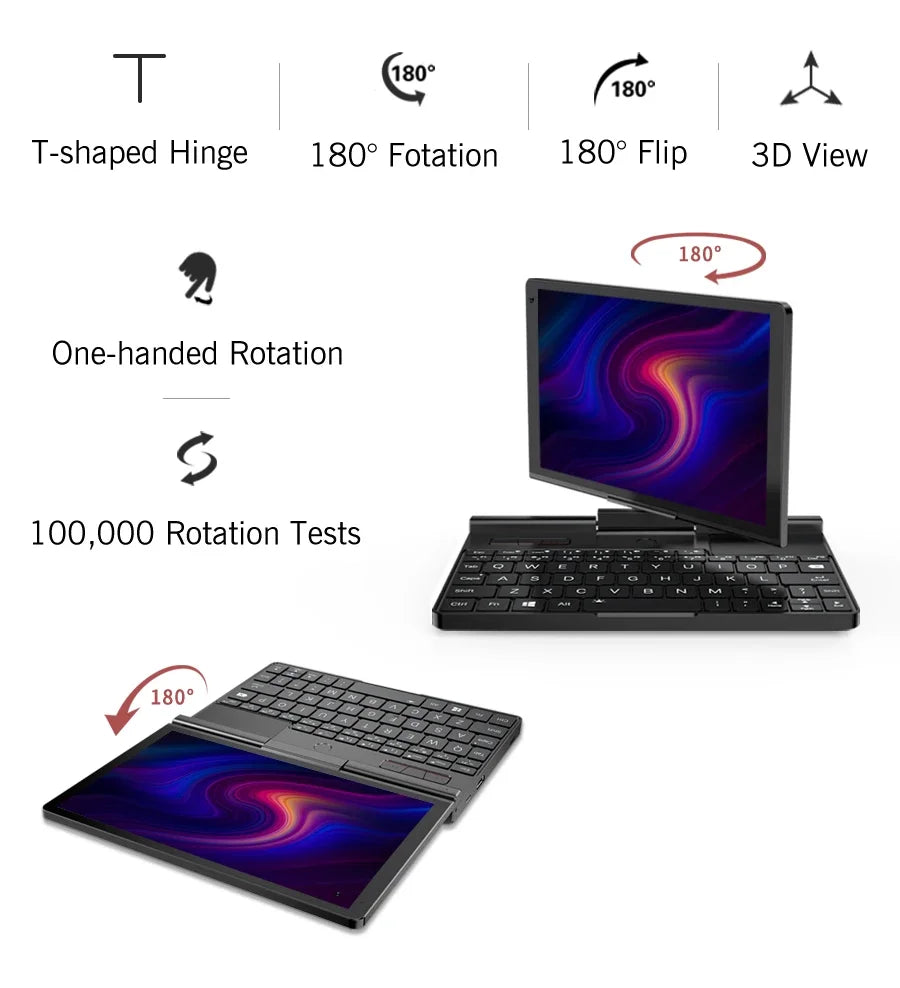 GPD Pocket 3 Intel pentium Gold 7505RAM 16GB RAM 12GB SSD Hard Disk Windows 11 Home Laptop Notebook Mini PC Touch Screen