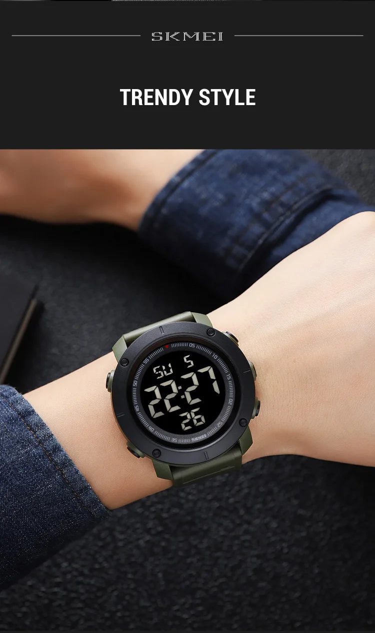 SKMEI 2122 Men's Electronic Watch Sports Waterproof Glow Electronic Watch Multi functional Student LED Watch Men's