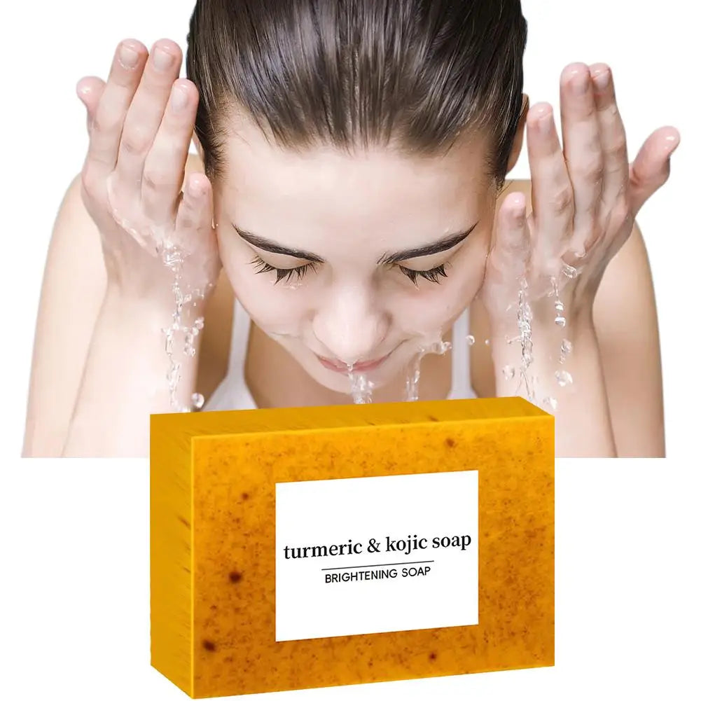 100g Turmeric Hand Made Soap, Lemon Kojic Acid Soap, Shower and Facial Soap Deep Cleaning For Face Body Skin Care