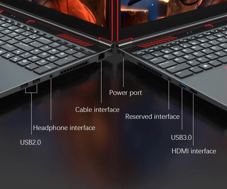 16.1 Inch Gaming Laptop Computer RTX4050 6G Intel Core i9-13900H i5-12450H windows11 por Max 64GB 2*DDR5 2*M.2 NVME 4TB SSD WiFi