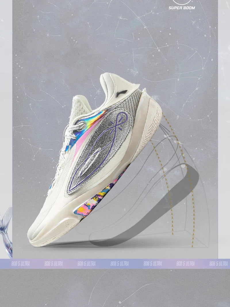 Li-Ning Men's WADE 808 5 ULTRA Professional Basketball Shoes SUPER BOOM Cushioning Wearable LiNing Sneakers Sport Shoes ABAV015