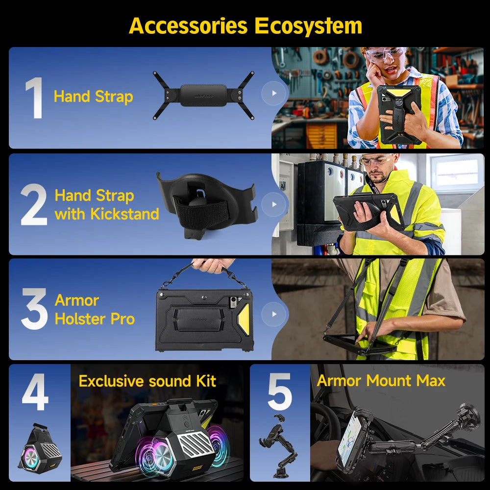 5G Rugged Tablet Ulefone Armor Pad 4 Ultra IP68/IP69K LED Light 11800mAh Battery,fast charging 16GB+256GB 50MP