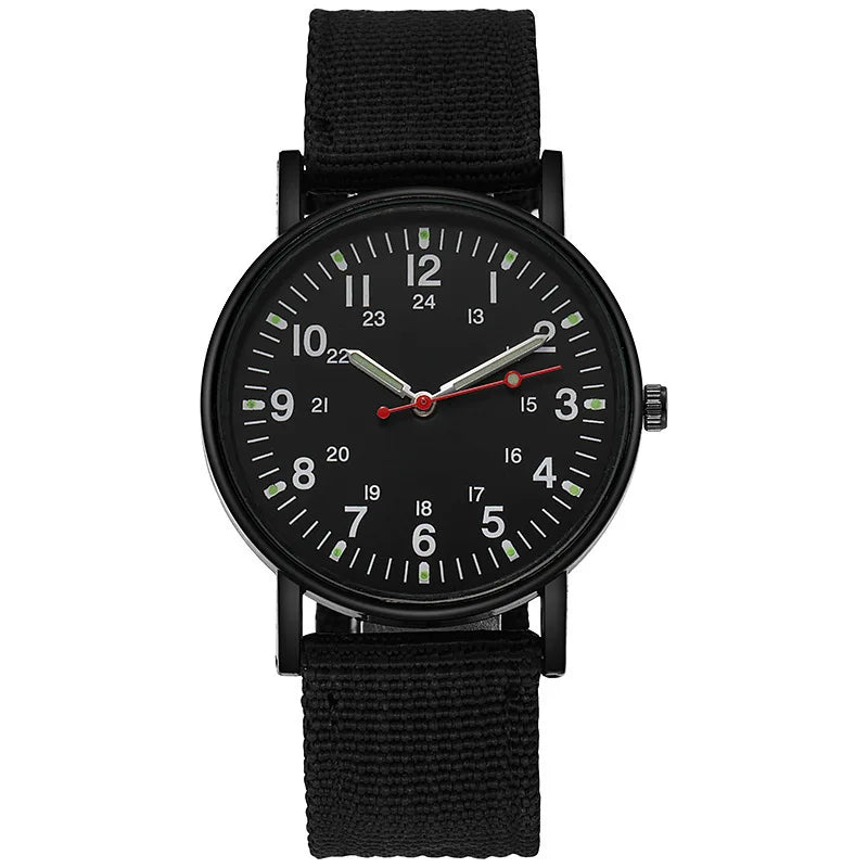 YIKAZE Fashion Men's Watches Luxury Military Men Quartz Watch Canvas Strap Luminous Hands Clock Sports Wristwatch for Man Male