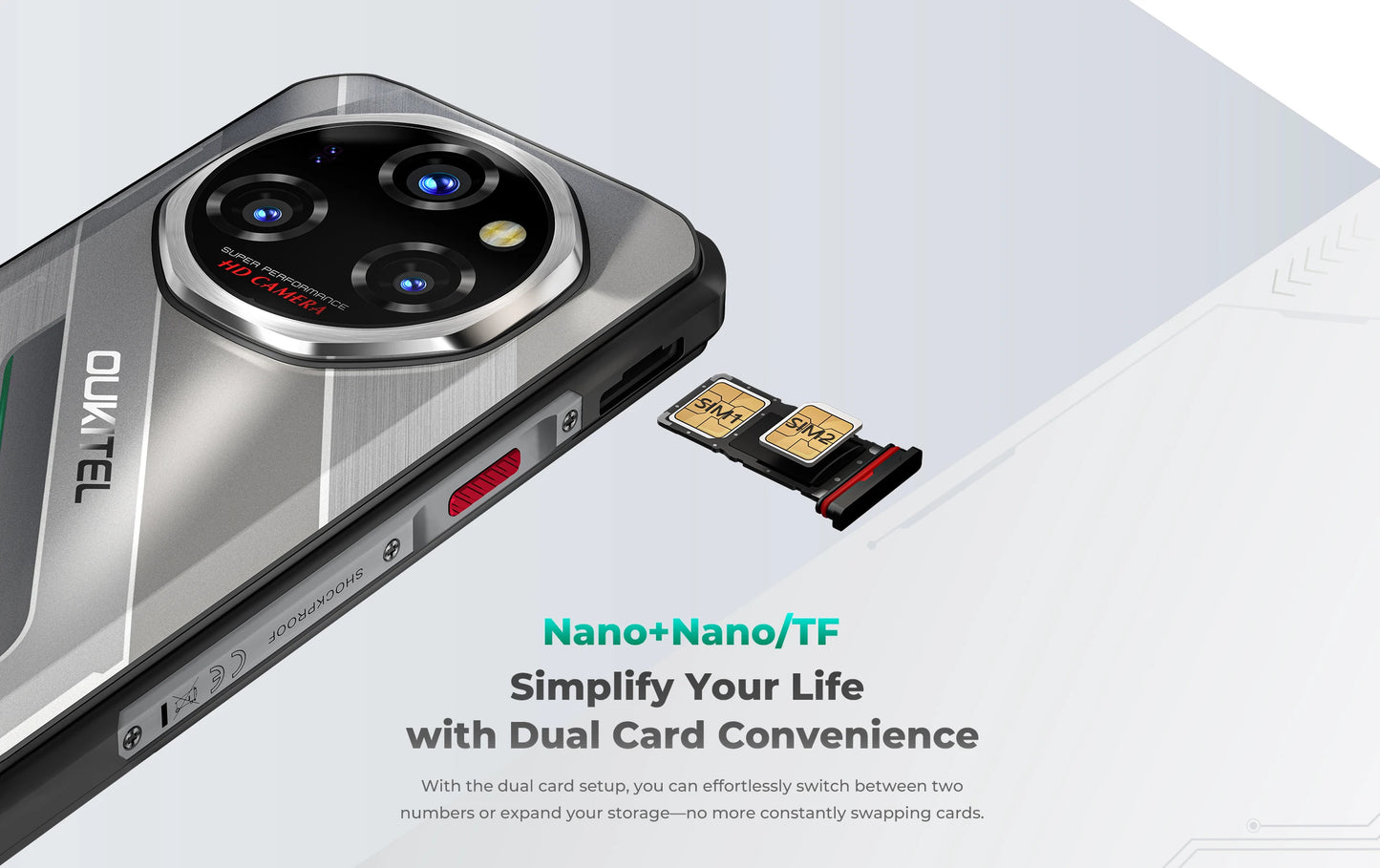 Oukitel WP62 5G Rugged Smartphone 48GB(16+32) +512GB, 6.6" FHD+ 108MP Camera Mobile Phone, 11000mAh 33W, Android 15 Cellphone