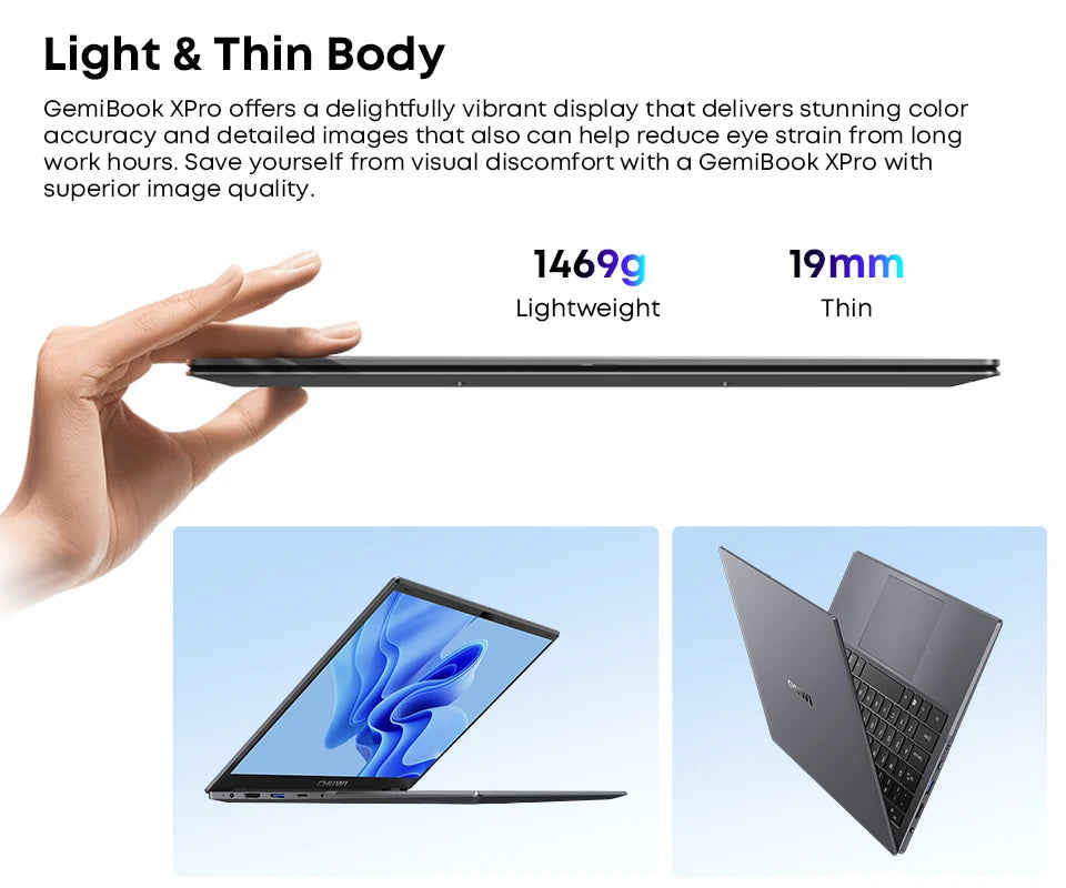 CHUWI 14.1-inch GemiBook XPro Laptop Intel N100/N150 Graphics 600 GPU Screen 8GB RAM 256GB SSD With Cooling Fan Windows 11