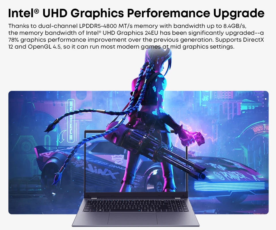 CHUWI GemiBook Plus Laptop Intel N150/N100 15.6 Inch 1920*1080 FHD Screen 16GB LPDDR5 512GB SSD Windows 11 WIFI 6 M.2 Up To 1T