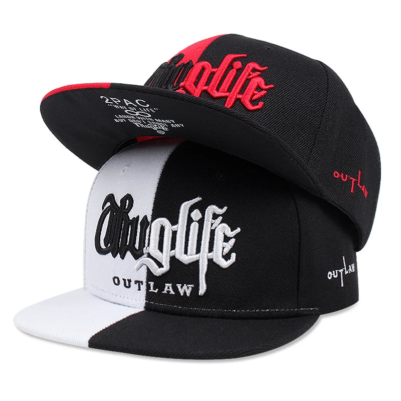 2023 Fashion Fastball CAP Thuglife Embroidery Hiphop Baseball Cap Snapback Hat Adult Outdoor Casual Sun Casual Bone Dropshipping