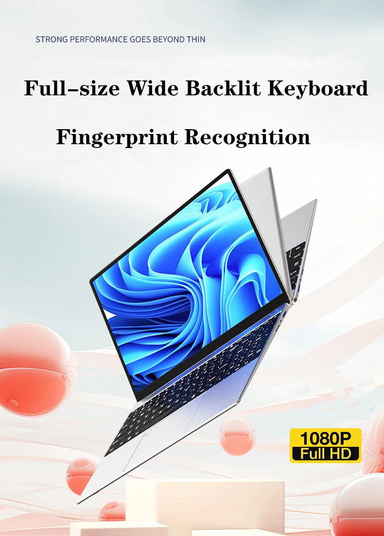 2023 Cheapest 15.6 inch Windows 11 Notebook Laptop 16GB RAM 1TB/512GB/256GB SSD Fingerprint Unlock Gaming Computer