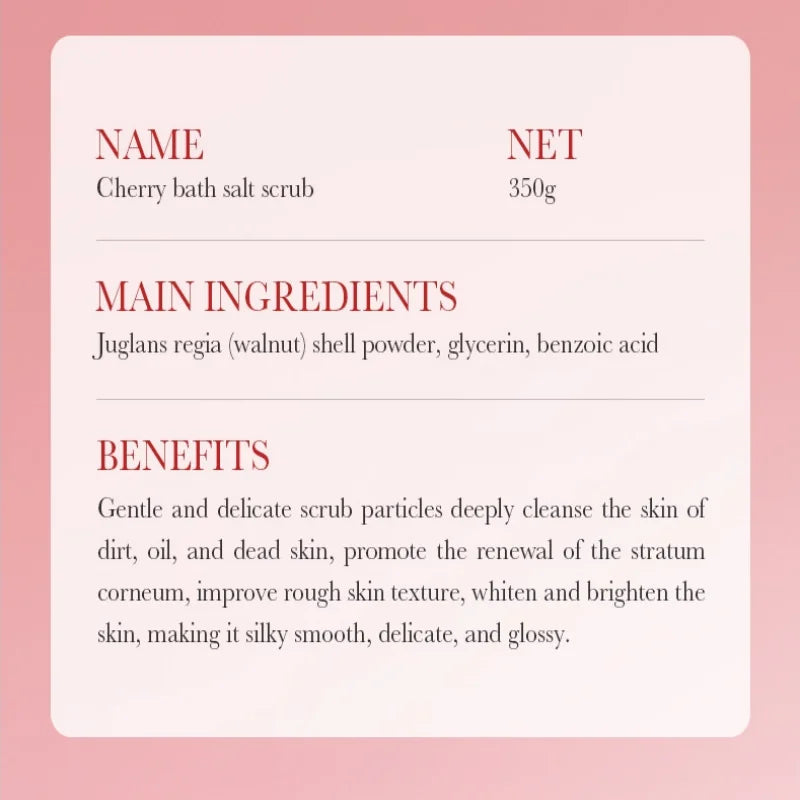 350g Pomegranate Scrub Has Rich in Walnut Shell Powder, Glycerin and Other Skin Care Ingredients, Gentle and Delicate Scrub Particles for Deep Cleansing Skin, Removing Dirt, Physical Exfoliation, Refreshing and Purifying Skin