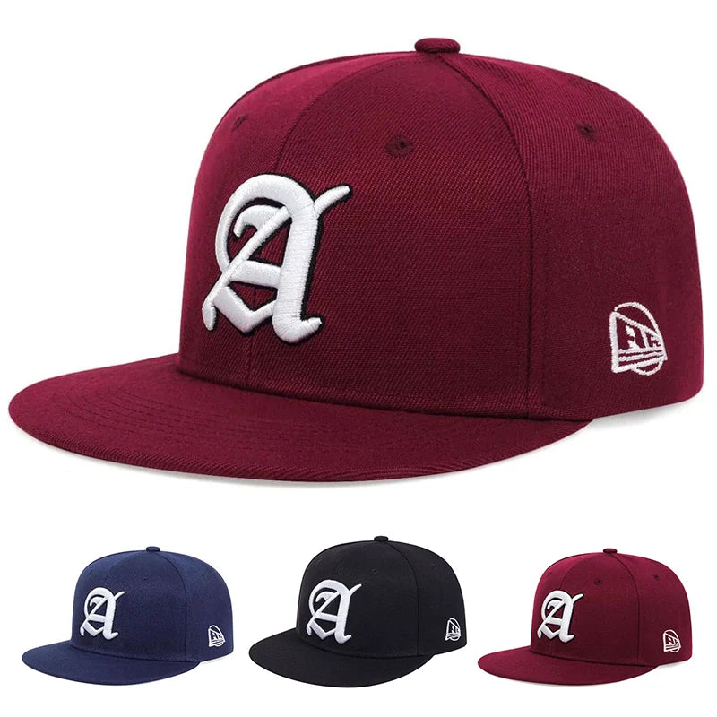 Unisex Personality A Letter Embroidery Hip-hop Hats Outdoor Adjustable Casual Baseball Caps Sunscreen Hat Sports Cap