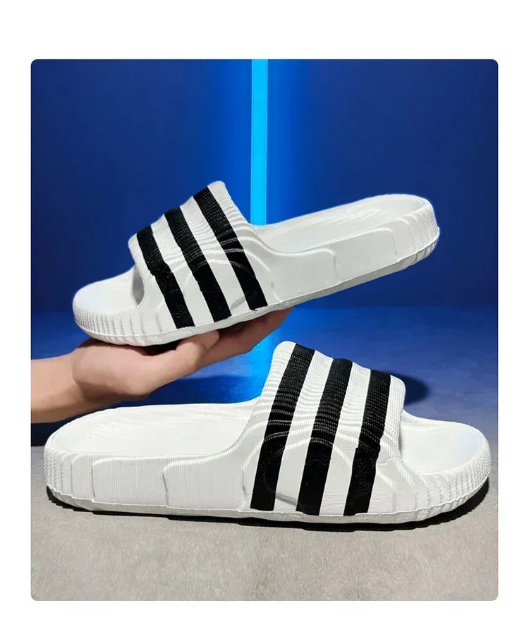 2025 Summer Men Fashion Massage Slippers Indoor/Outdoor Sandals Beach Thick Sole Male Slides Summer Non-Slip Shower Slippers