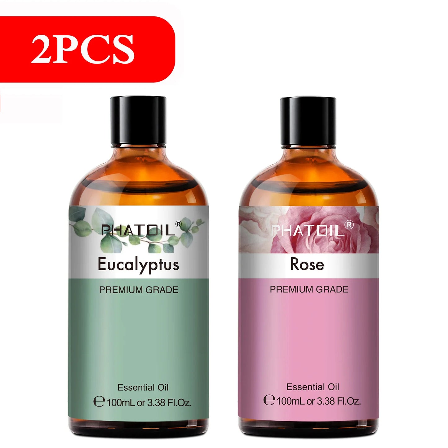 PHATOIL 100ml Natural Essential Oil For Skin Aromatherapy Lemongrass Eucalyptus Lavender Peppermint Fragrance Essential Oils