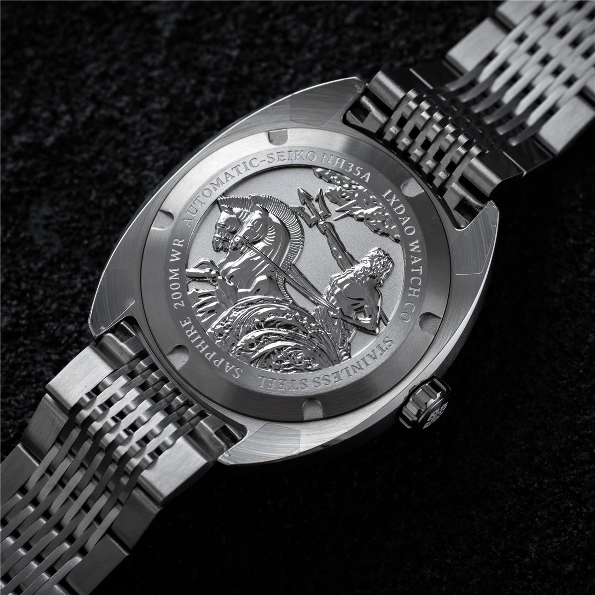2025 New IXDAO IPOSE Automatic Mechanical Men Watch JD-X07S Dragon Scale Pattern Watch Stainless Steel BWG-9 Diving reloj hombre