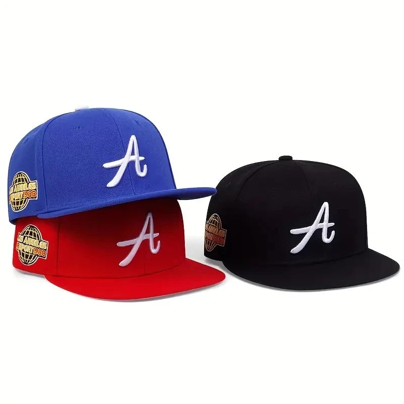 Casual hip-hop punk letter embroidered flat-brimmed baseball cap, sun protection and breathable, ideal for gift-giving