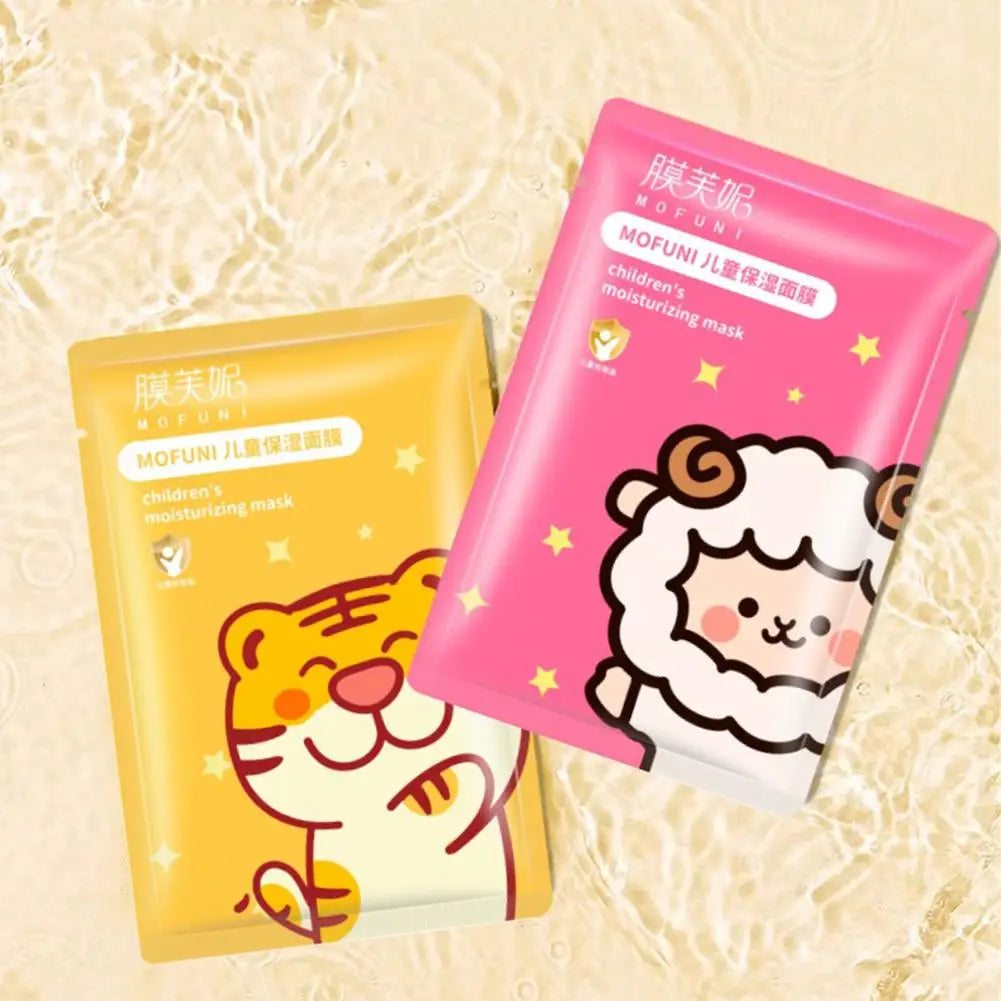 1/5pcs Cartoon Facial Mask For Children Deep Hydrating Sheet Mask Moisturizing Skincare Tiger Rabbit Face Mask Skin Care