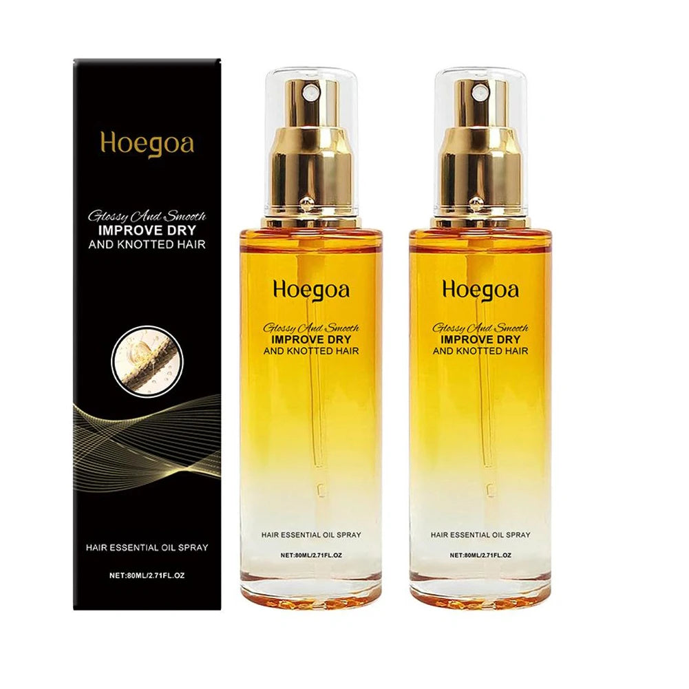 Hair Care Essential Oil Spray Improves Dry And Frizzy Hair, Non-Greasy Lightweight Smooth Hair Strengthening Essential Oil Spray