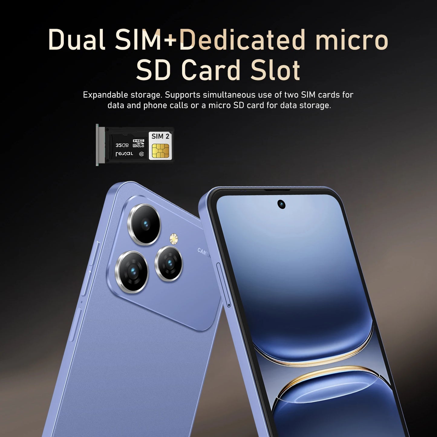 Smartphone Android,6.56 inch,8+256GB ROM,4G Network,Mobile phones,Dual SIM,13+16MP Camera,Cellphones