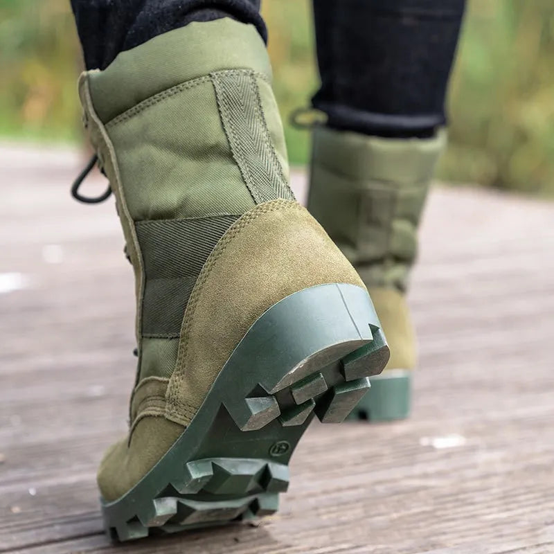 37-48 Training Boots Outdoor Hiking Climbing Shoes Green High Top Desert Boots Work Security Shoes