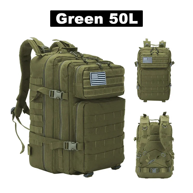 Outdoor Sports Multi-functional Bags50L Tactical Backpack Men's Travel Large Capacity Rucksacks Men Waterproof