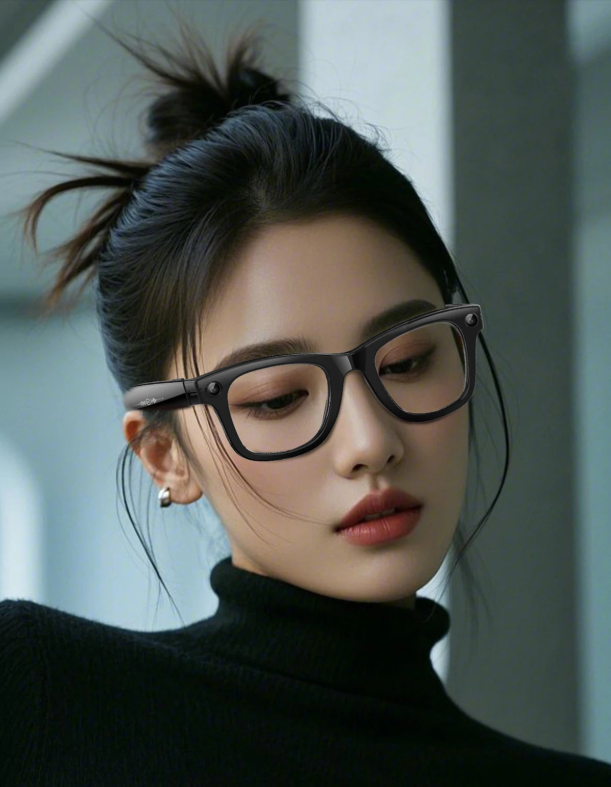 AI Smart Glasses 5 Million Pixels Recording Videos Photo Recognition Answer Translation 290mAh IP66 Waterproof Bluetooth Glasses