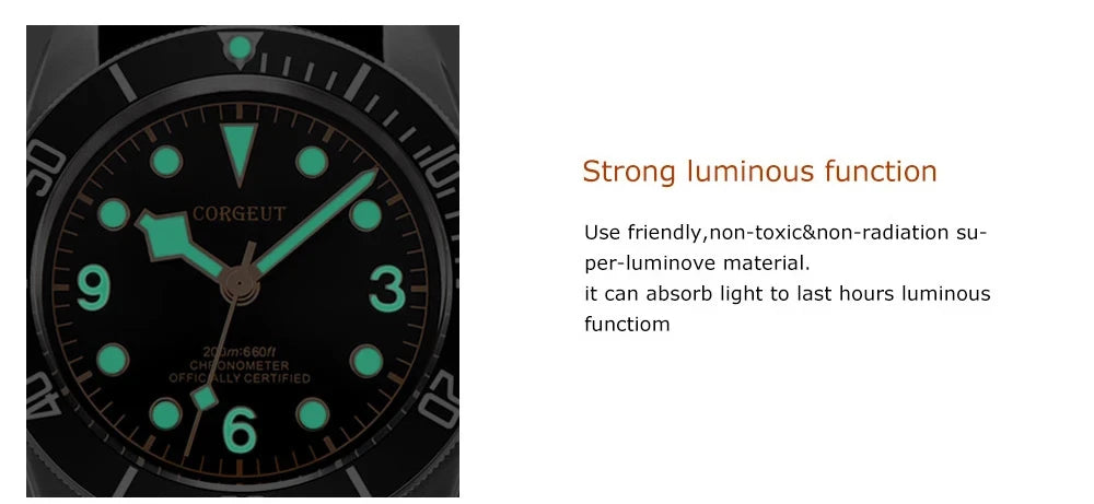 Custom Logo Diy NH35 Movement 1612 Luxury 41mm Biwan Business Men Watches Automatic Mechanical Date Diving Waterproof Glow Watch