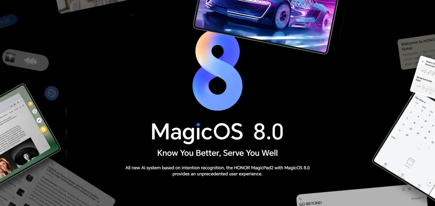 Global Version HONOR MagicPad 2 tablet android 12.3" OLED Screen Snapdragon 8s Gen 3 CPU 13MP Rear Camera 10050mAh Battery