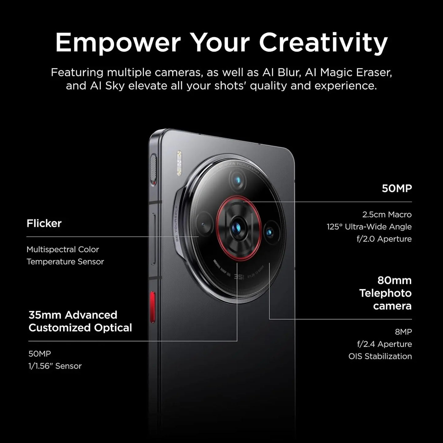 Nubia Z60S Pro Global Version 5G Android Cellphone Snapdragon 8 Gen 2 50MP Triple Camera 120Hz 6.78" AMOLED Screen NFC 5100mAh