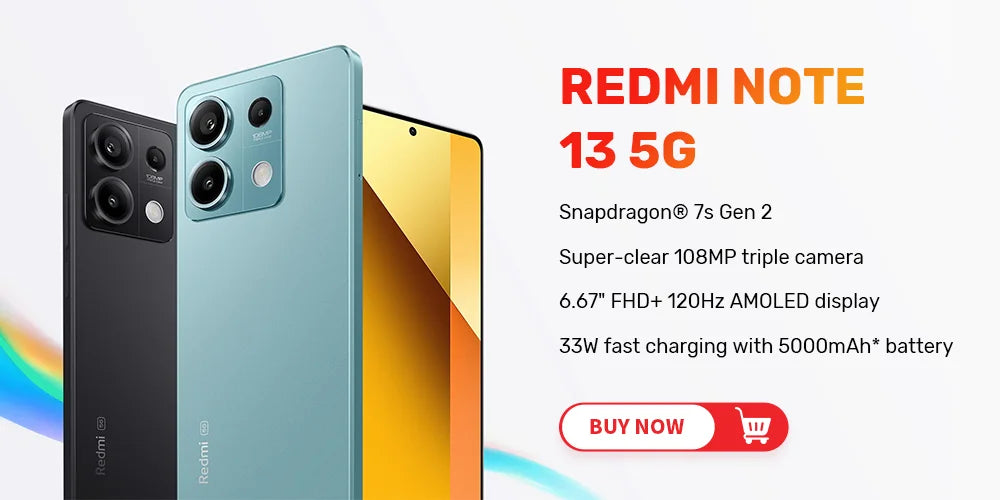 Xiaomi Redmi Note 12 5G Smartphone Global Version 4GB 128GB 6.67 ”Amoed FHD + Snapdragon® 4 48MP Main Camera 33W fast Charge