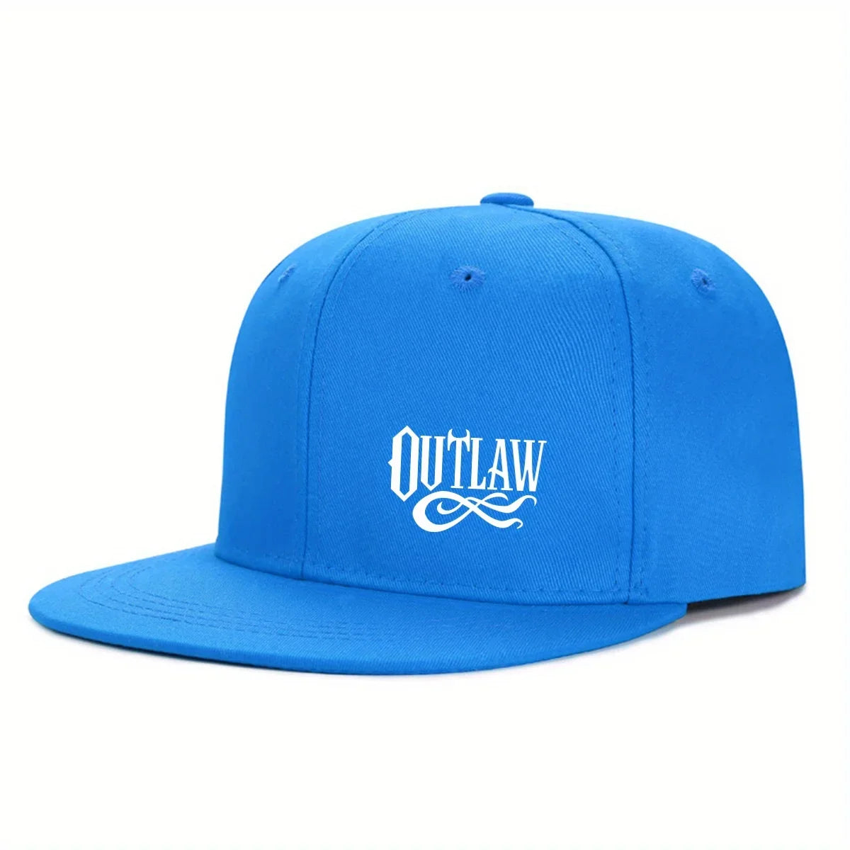 Unisex OUTLAW Printed Adjustable Baseball Cap Men's and Women's Flat-brimmed Cap, Urban Street Style, Outdoor Activity Cap