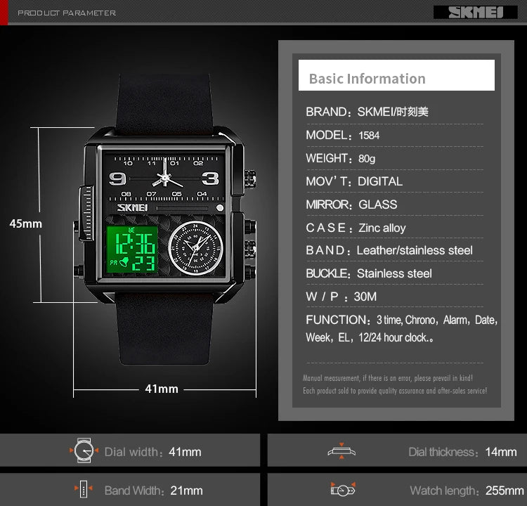 SKMEI Sports Watch Men Top Luxury Brand Waterproof Wristwatch Men Quartz Analog Digital Watches Relogio Masculino