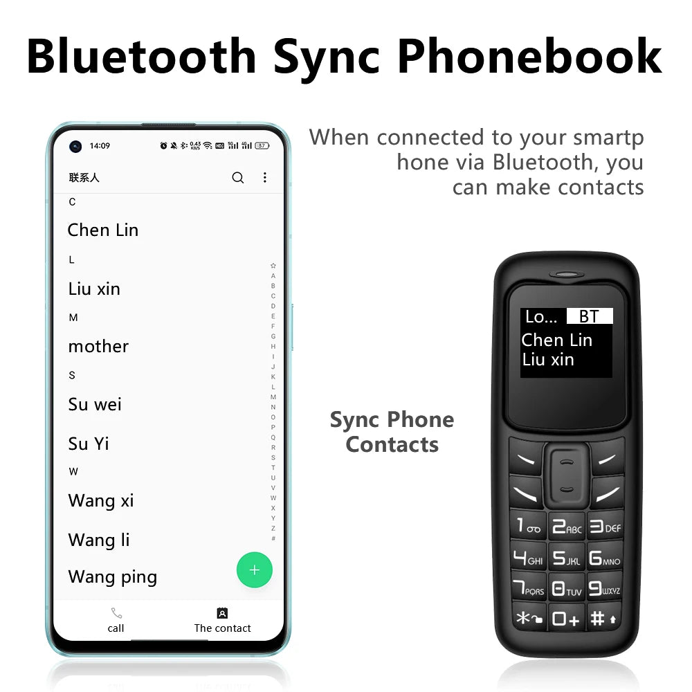 SERVO 2G Small Mobile Phone Bluetooth Dialer Magic Voice Blacklist Low Radiation Bluetooth Headset Mini Cellphone Multilingual