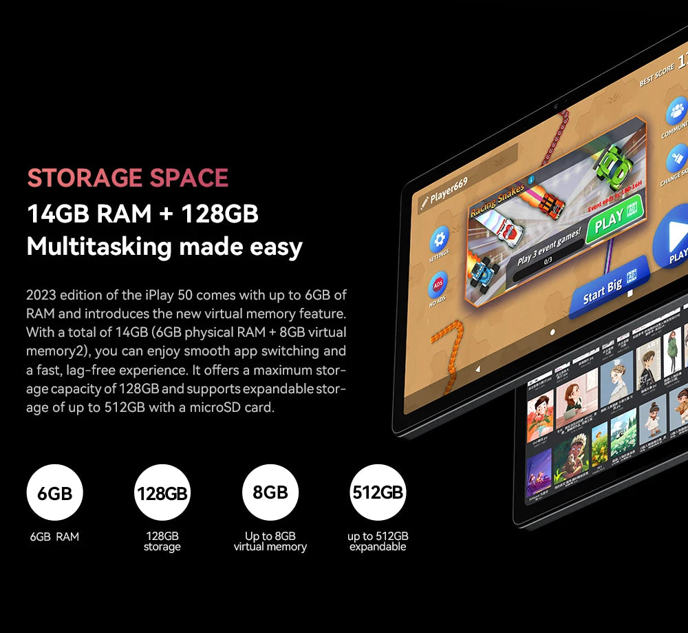 Alldocube iPlay50 2024 10.4 2000*1200 Tablet UNISOC T618 Octa Core Android 14 6GB RAM 128GB ROM Netflix L1 4G Dual SIM Card