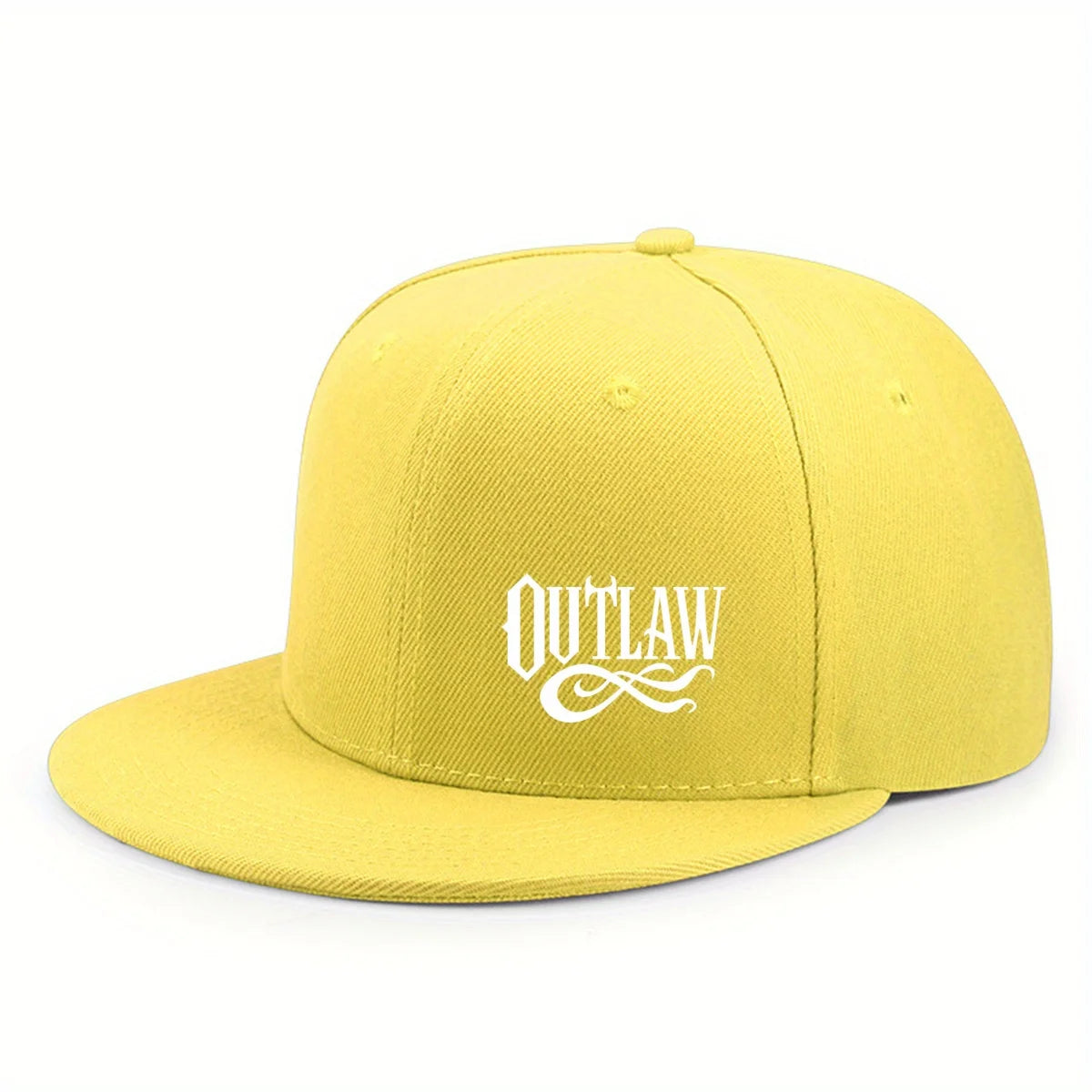 Unisex OUTLAW Printed Adjustable Baseball Cap Men's and Women's Flat-brimmed Cap, Urban Street Style, Outdoor Activity Cap