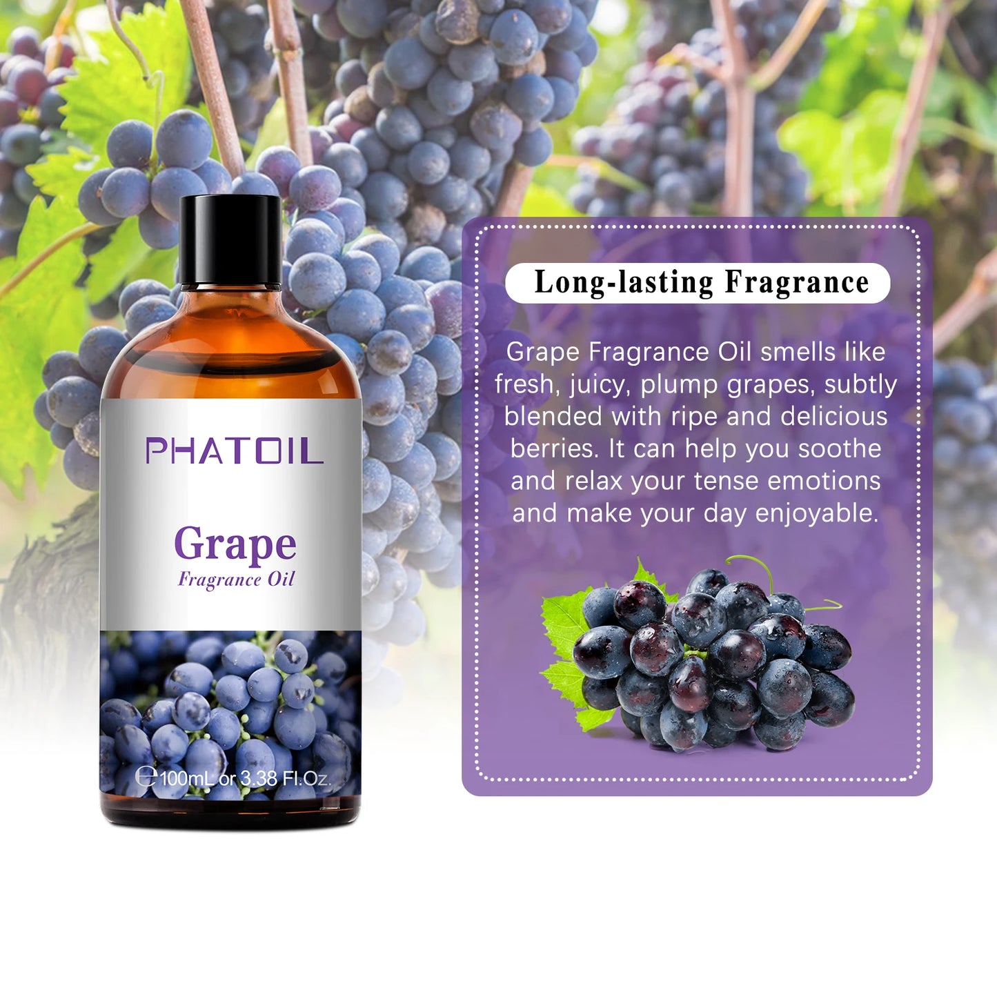 PHATOIL 100ml Aromatherapy Fragrance Oil Coconut & Vanilla Strawberry Cherry Lemon 1/2/3pcs Aroma Oil For Diffuser Candle Making