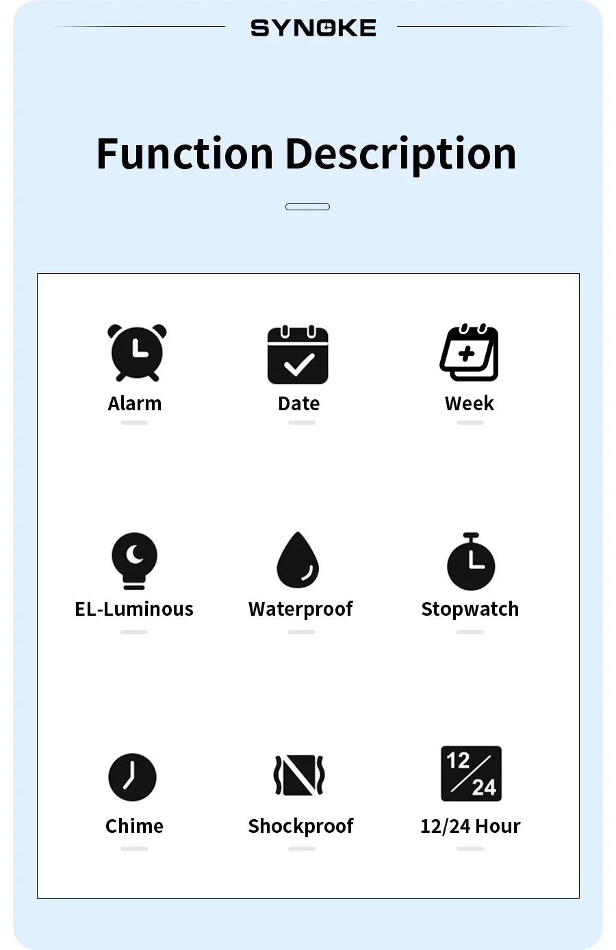 Upgrade Movement Digital Watches For Men Waterproof 50M SYNOKE 9813 Sports Watch Men Big screen Easy to Read reloj hombre